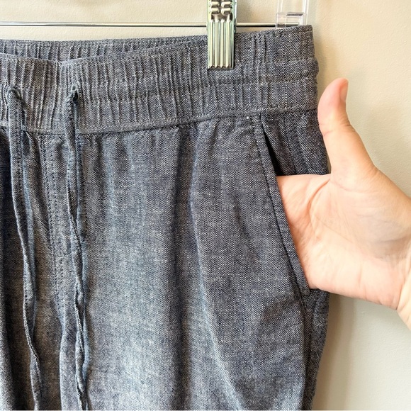 Ann Taylor Factory linen blend wide leg elastic waist drawstring trousers - Picture 2 of 6